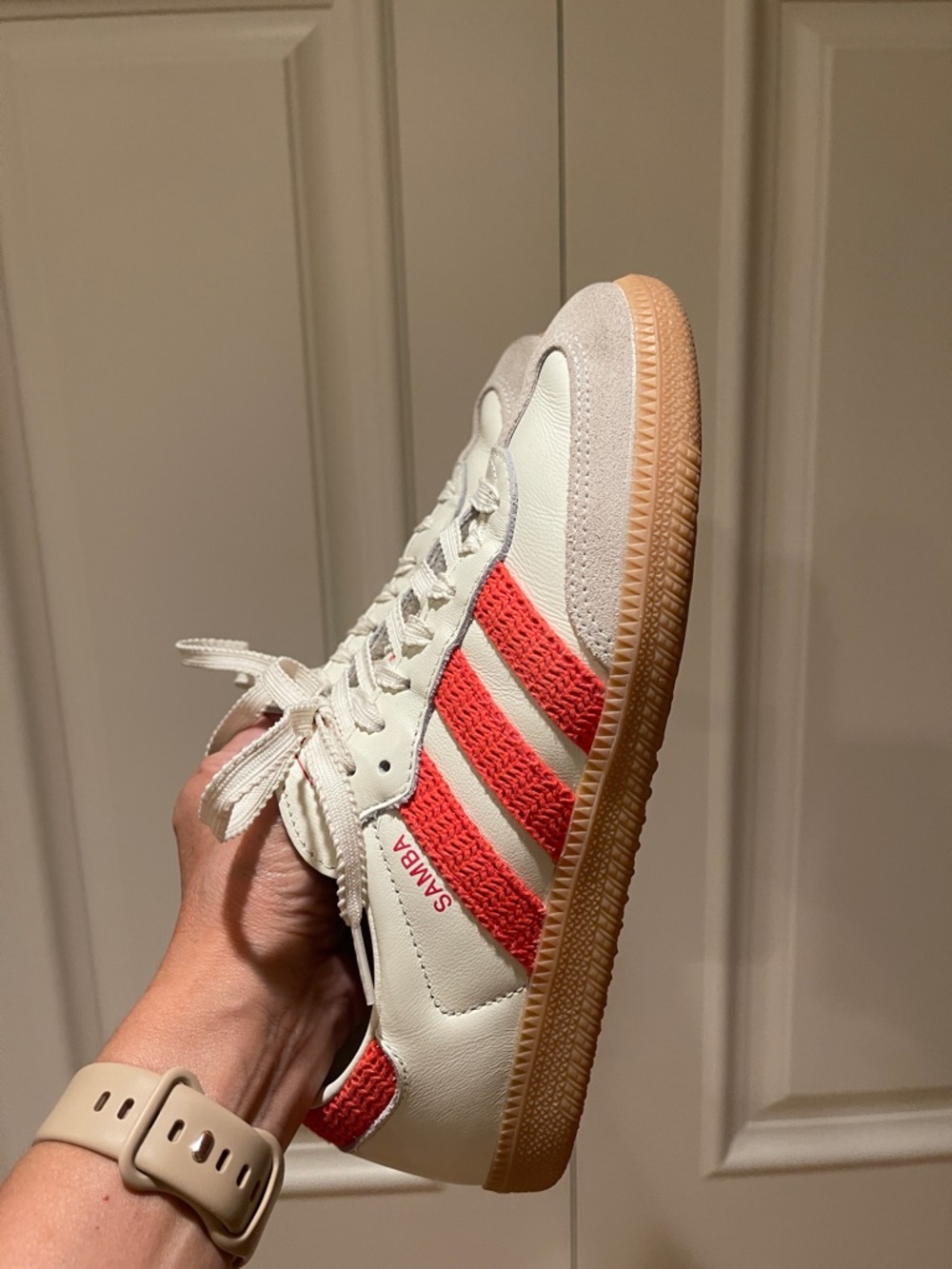 adidas Women's White & Pink Classic Low-Top Sneakers